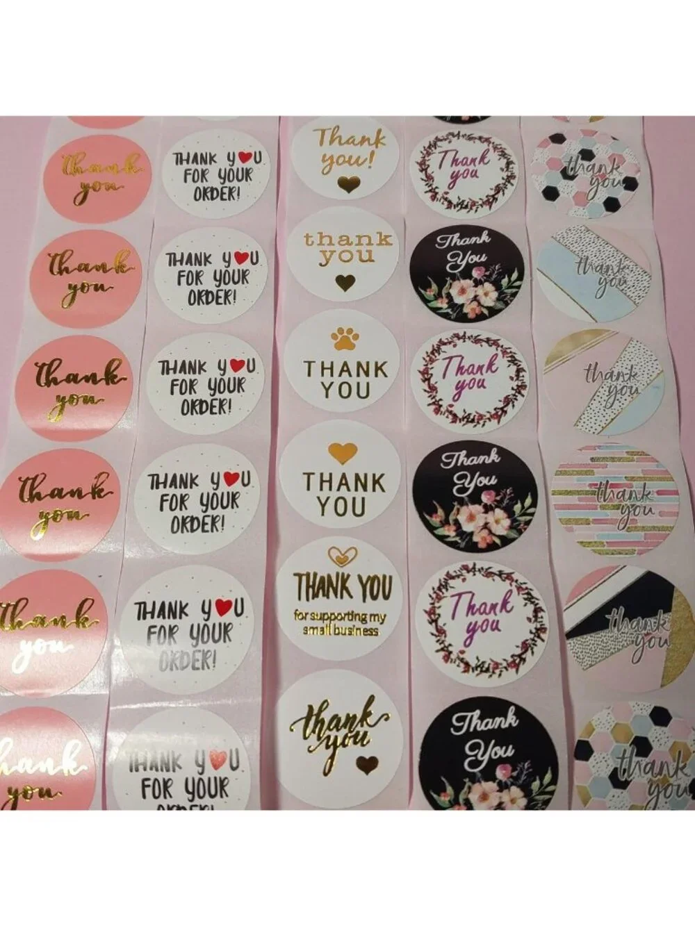 2500 Thank You Stickers Lot 5 rolls size 1 inch